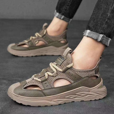 Giày sandal nam buộc dây dệt, đế rỗng dày, chống mài mòn, đi biển - 179.000₫ 6