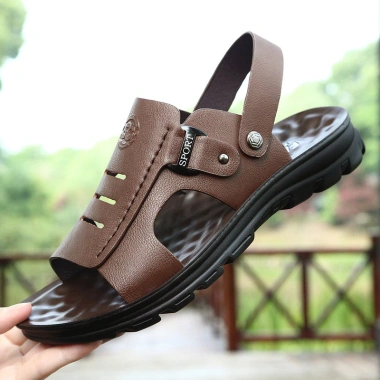 Giày sandal nam da mềm 2.024 phong cách mới mùa hè, đế đi biển thời trang - Giá 227.741₫