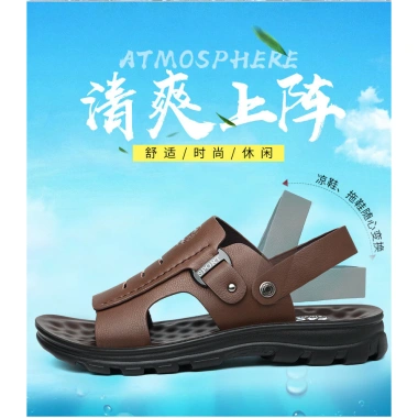 Giày sandal nam da mềm 2.024 phong cách mới mùa hè, đế đi biển thời trang - Giá 227.741₫
