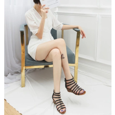 Giày sandal nữ cao gót 5 phân đính nơ trẻ trung năng động, phù hợp học chơi làm, giảm giá 425k