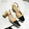 Giày sandal nữ cao gót vuông 5cm mũi đen trần trám – Fullbox Bill túi, giá chỉ 395.000₫ (giảm từ 474.000₫)