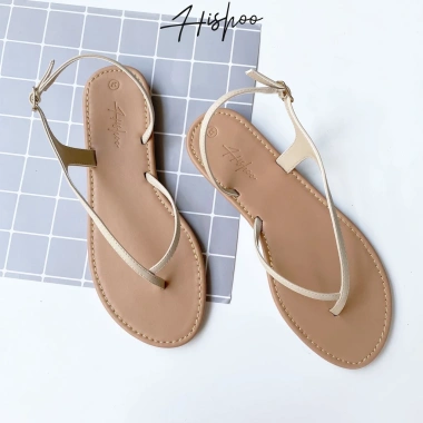 Giày sandal nữ xỏ ngón học sinh Hishoo Ulzzang S045 - Dây hậu mảnh, cấp, còn 345.000₫