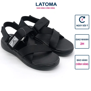 Giày sandal quai dù siêu nhẹ êm chân nam nữ trẻ em - Latoma TA8.301 Đen 200k