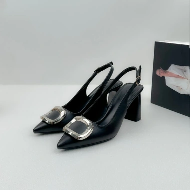 Giày Slingback Nữ Cao Gót Mũi Nhọn Phối Nơ NUDDO N7.400 Đế Trụ Thanh Lịch Giá 475k