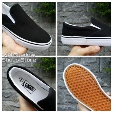 Giày Slip On Nam Nữ LEiNiER Vải Bố Thoáng Đế Cao Su Chống Trơn - Mã 228/227 - 245k