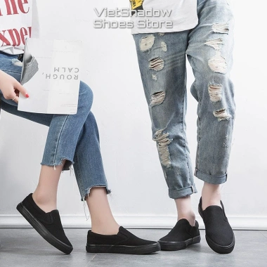 Giày Slip On Nam Nữ LEiNiER Vải Bố Thoáng Đế Cao Su Chống Trơn - Mã 228/227 - 245k