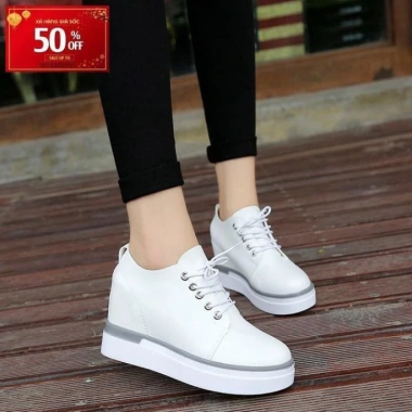 Giày sneaker độn gót thời trang S1.058 trắng - Giảm 350.000, tặng kèm nước hoa