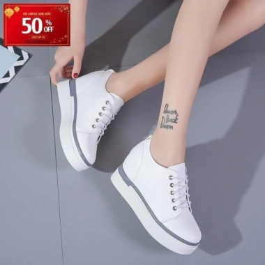 Giày sneaker độn gót thời trang S1.058 trắng - Giảm 350.000, tặng kèm nước hoa 2