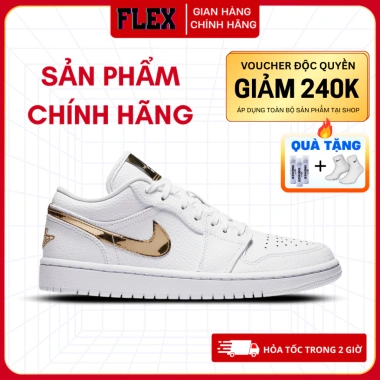 Giày sneaker JD1 Low White Metallic Gold chính hãng FLEX SHOES - Giá 28.5 triệu, đệm êm, thời trang Giày sneaker JD1 Low White Metallic Gold chính hãng FLEX SHOES - Giá 28.5 triệu, đệm êm, thời trang