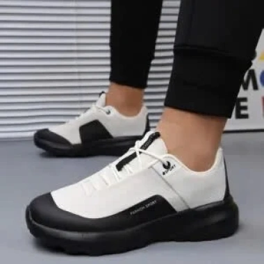 Giày Sneaker Nam Đế cao su êm nhẹ, lưới thoáng khí, đen-trắng, size 38‑44 - 650k 4