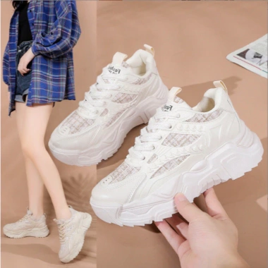 Giày sneaker nữ đế cao 5cm cao su non, da cao cấp nâu trà sữa - 65n Shoes giảm 22% 2