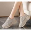 Giày sneaker nữ đế cao 5cm cao su non, da cao cấp nâu trà sữa - 65n Shoes giảm 22% 4
