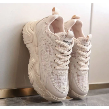 Giày sneaker nữ đế cao 5cm cao su non, da cao cấp nâu trà sữa - 65n Shoes giảm 22% 6