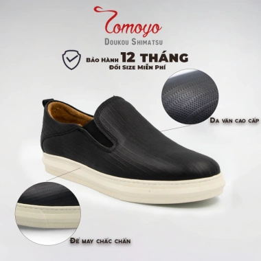 Giày Sneaker Slip-On TOMOYO Đen Đế Trắng Da 2 lớp TMN51.101 - Thoải mái đi làm, đi chơi, giảm 17% 10 Giày Sneaker Slip-On TOMOYO Đen Đế Trắng Da 2 lớp TMN51.101 - Thoải mái đi làm, đi chơi, giảm 17% 10