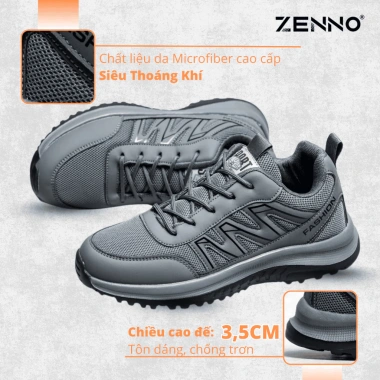 Giày Sneaker Thể Thao Nam ZENNO CS110M Siêu Nhẹ Da Cao Cấp, Đế Su Non Êm Nhẹ, Bền Bỉ