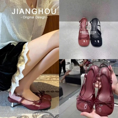 Giày sục búp bê nơ tone đỏ - Đẹp xinh, có sẵn, giảm còn 209.300₫