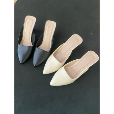 Giày sục cao gót 5p 7p da mờ, đế cao su non chống trượt, ngoại cỡ 35‑42, chỉ 200k