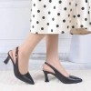 Giày sục cao gót quai hậu nữ LUME 13 mũi nhọn đen PU, cao su non chống trơn trượt 5‑7cm - 207k 4