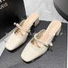 Giày sục hở gót cao gót nữ mũi vuông êm mềm, quai ngọc cao cấp TG17 - Giá 236k