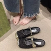 Giày Sục Mule Mary Jane Tweed Cao Cấp Kim Sa – Mũi Vuông Bọc Kim Loại, Quai Xoắn 279k 2