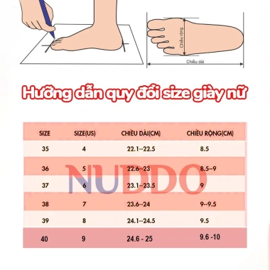 Giày sục nữ cao gót mũi nhọn 3cm đế vuông phối nơ, Dép guốc bít mũi công NUDDO NUSU3 giảm giá 370k 8