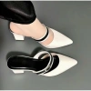 Giày sục nữ mũi nhọn quai phối đá, gót cao 5cm da mềm, giảm giá 148.500₫ (Giá gốc 179.685₫) 2