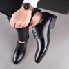 Giày tăng chiều cao nam 6cm da bò cao cấp G-5 đen - Buộc dây tây công sở, độn đế sang trọng, giá rẻ 320k 2