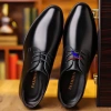 Giày tăng chiều cao nam 6cm da bò cao cấp G-5 đen - Buộc dây tây công sở, độn đế sang trọng, giá rẻ 320k 6