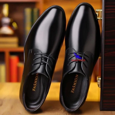Giày tăng chiều cao nam 6cm da bò cao cấp G-5 đen - Buộc dây tây công sở, độn đế sang trọng, giá rẻ 320k 6