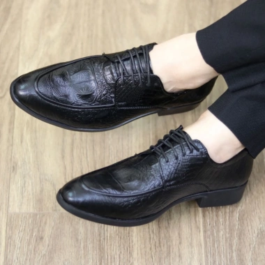 Giày tây buộc dây Derby cao cấp RUNO G52 da vân cá sấu, đế mềm, bền, chỉ 331k 8