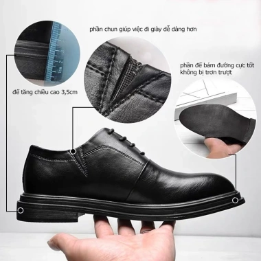 Giày tây da bò nam công sở cao cấp, tăng chiều cao, da thật, giảm giá 590.000 2