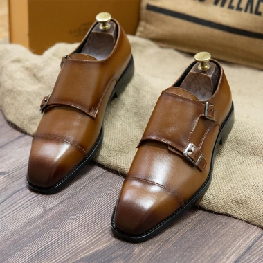 Giày tây nam cao cấp da bò thật đế phíp Double Monkstrap bảo hành 1 năm Mã T157 869k