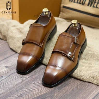 Giày tây nam cao cấp da bò thật đế phíp Double Monkstrap bảo hành 1 năm Mã T157 869k