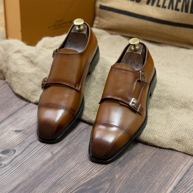 Giày tây nam cao cấp da bò thật đế phíp Double Monkstrap bảo hành 1 năm Mã T157 869k