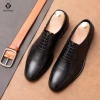 Giày Tây Nam Công Oxford 169 POLYTINO Da Bò Cao Cấp Đế Gỗ Tăng Chiều Cao BH12 - 1.4tr