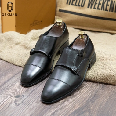 Giày tây nam công sở cao cấp da bò thật, double monk strap, bảo hành 12 tháng, lịch lãm - 564k 2