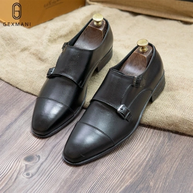 Giày tây nam công sở cao cấp da bò thật, double monk strap, bảo hành 12 tháng, lịch lãm - 564k 4