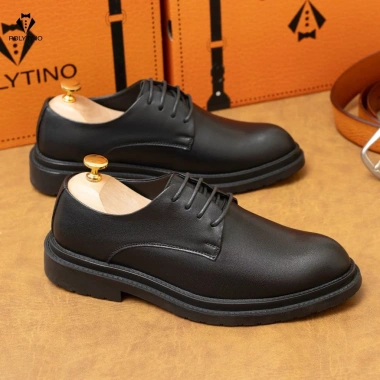 Giày Tây Nam Công Sở DERBY 2.025 POLYTINO Da Bò Cao Cấp, Đế Cao Su Êm Ái, Tăng Chiều Cao, BH 12 Tháng - Giá 809.000 VND 6