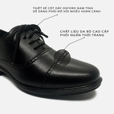 Giày Tây Nam Da Bò Dinosa G216 Oxford Đế khâu - Tăng chiều cao sang trọng 499.000₫