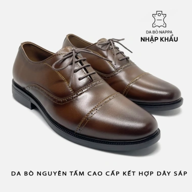 Giày Tây Nam Da Bò Dinosa G216 Oxford Đế khâu - Tăng chiều cao sang trọng 499.000₫