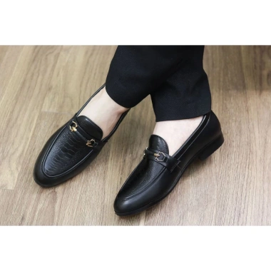 Giày tây nam da đạp vân Đà Điểu - da mềm, đế mềm, sang trọng, giá ưu đãi 139k