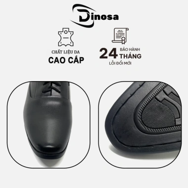 Giày Tây Nam DINOSA D207 mũi nhọn da cao cấp, đế cao su đúc, chỉ khâu chắc chắn, Bảo hành 12 tháng 8