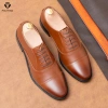 Giày Tây Nam Oxford 169 Nâu POLYTINO Da Bò Đế Gỗ Cao Cấp - Giá 1,250,000 VNĐ