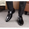 Giày tây nam vân da cá sấu SAHA123 size 45-48, đen bóng, không dây, công sở Hàn Quốc 4
