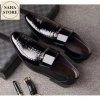Giày tây nam vân da cá sấu SAHA123 size 45-48, đen bóng, không dây, công sở Hàn Quốc 5