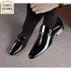 Giày tây nam vân da cá sấu SAHA123 size 45-48, đen bóng, không dây, công sở Hàn Quốc 6
