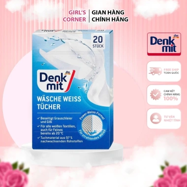 Giấy Tẩy Trắng Quần Áo Denkmit 20 Tờ - Washe Weiss Nội Địa Đức, Giá chỉ 55.000₫