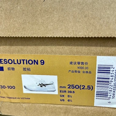 Giày Tennis Asics Gel Resolution 9 Trắng Đen – Đệm êm, Bám Đường tốt, Giá ưu đãi 1.250.000₫ 6