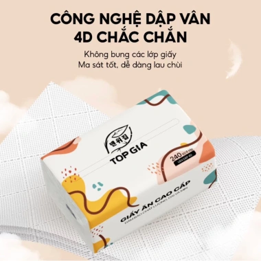 Giấy Tết 2.026 Thùng 20 gói Top Gia – Giấy ăn 4 lớp vân 4D mềm mịn, chỉ 100.000 3