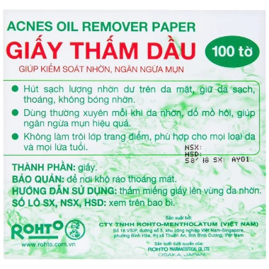 Giấy thấm dầu Acnes Oil Remover Paper 100 tờ - Kiểm soát nhờn, ngăn ngừa mụn, giá chỉ 50.000 VND 2